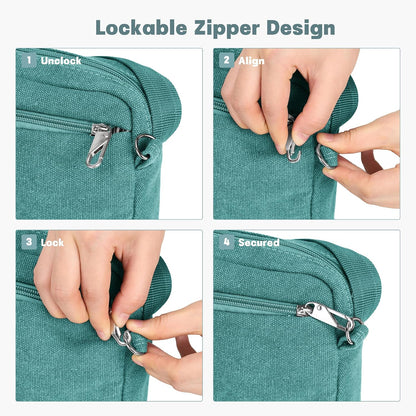 Anti Theft Crossbody Bag for Women, RFID Blocking Travel Purse with Lockable Zippers & Slash Resistant Strap