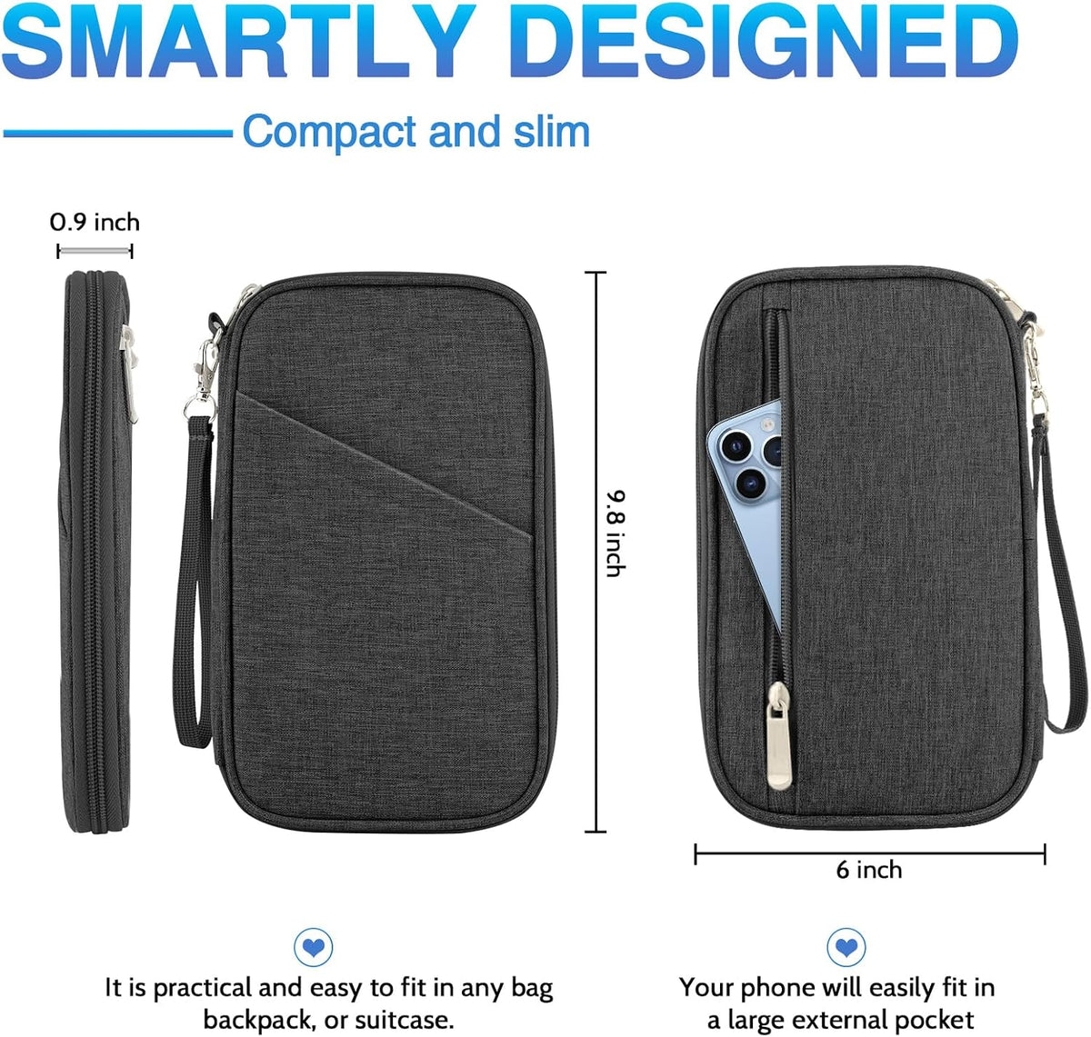 Passport Holder Family, Women Rfid Blocking Passport Wallet, Travel Document Organizer for Premium Wallets, Waterproof Passport Holders Bag for Women & Men Traveling, Credit Cards Case