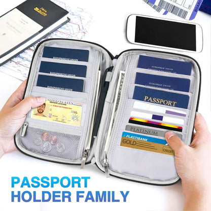 Passport Holder Family, Women Rfid Blocking Passport Wallet, Travel Document Organizer for Premium Wallets, Waterproof Passport Holders Bag for Women & Men Traveling, Credit Cards Case