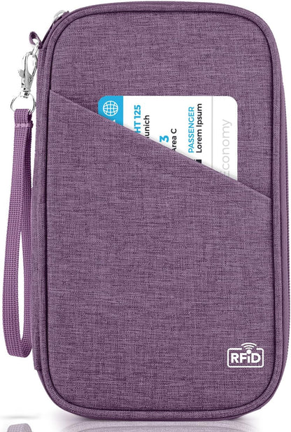 Passport Holder Family, Women Rfid Blocking Passport Wallet, Travel Document Organizer for Premium Wallets, Waterproof Passport Holders Bag for Women & Men Traveling, Credit Cards Case
