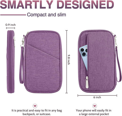 Passport Holder Family, Women Rfid Blocking Passport Wallet, Travel Document Organizer for Premium Wallets, Waterproof Passport Holders Bag for Women & Men Traveling, Credit Cards Case