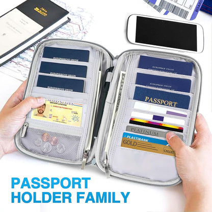 Passport Holder Family, Women Rfid Blocking Passport Wallet, Travel Document Organizer for Premium Wallets, Waterproof Passport Holders Bag for Women & Men Traveling, Credit Cards Case