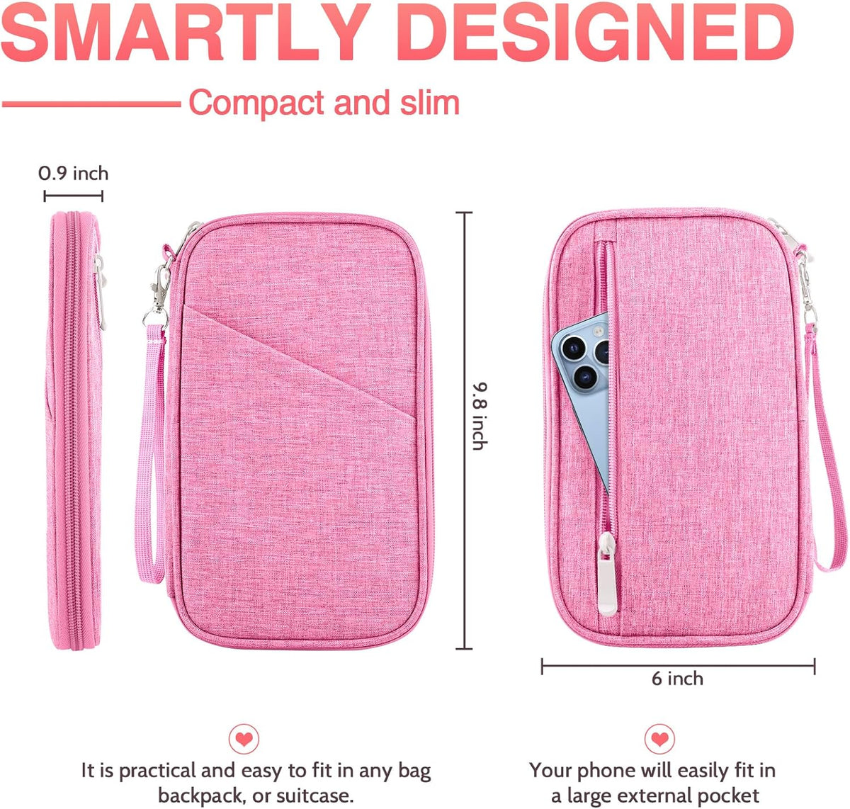 Passport Holder Family, Women Rfid Blocking Passport Wallet, Travel Document Organizer for Premium Wallets, Waterproof Passport Holders Bag for Women & Men Traveling, Credit Cards Case