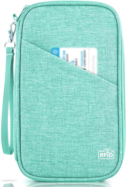 Passport Holder Family, Women Rfid Blocking Passport Wallet, Travel Document Organizer for Premium Wallets, Waterproof Passport Holders Bag for Women & Men Traveling, Credit Cards Case