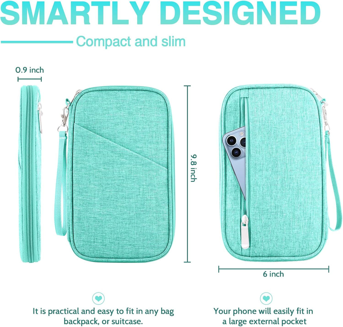 Passport Holder Family, Women Rfid Blocking Passport Wallet, Travel Document Organizer for Premium Wallets, Waterproof Passport Holders Bag for Women & Men Traveling, Credit Cards Case