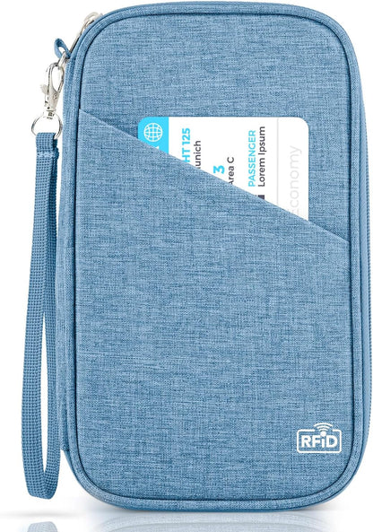 Passport Holder Family, Women Rfid Blocking Passport Wallet, Travel Document Organizer for Premium Wallets, Waterproof Passport Holders Bag for Women & Men Traveling, Credit Cards Case