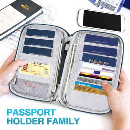 Passport Holder Family, Women Rfid Blocking Passport Wallet, Travel Document Organizer for Premium Wallets, Waterproof Passport Holders Bag for Women & Men Traveling, Credit Cards Case