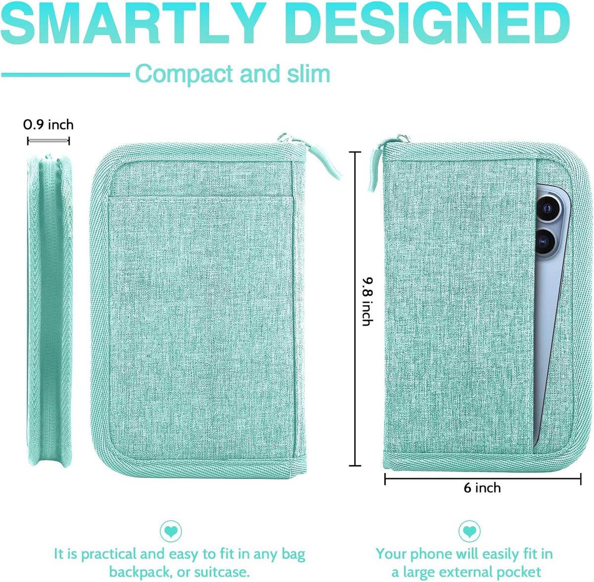 Passport Holder Family, Women Rfid Blocking Passport Wallet, Travel Document Organizer for Premium Wallets, Waterproof Passport Holders Bag for Women & Men Traveling, Credit Cards Case