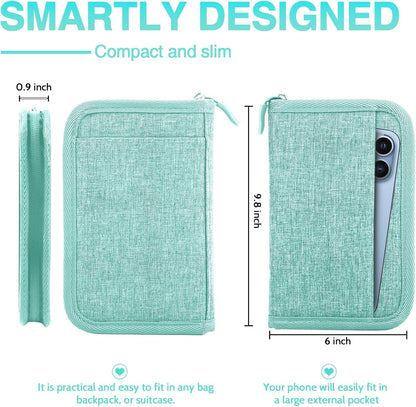 Passport Holder Family, Women Rfid Blocking Passport Wallet, Travel Document Organizer for Premium Wallets, Waterproof Passport Holders Bag for Women & Men Traveling, Credit Cards Case