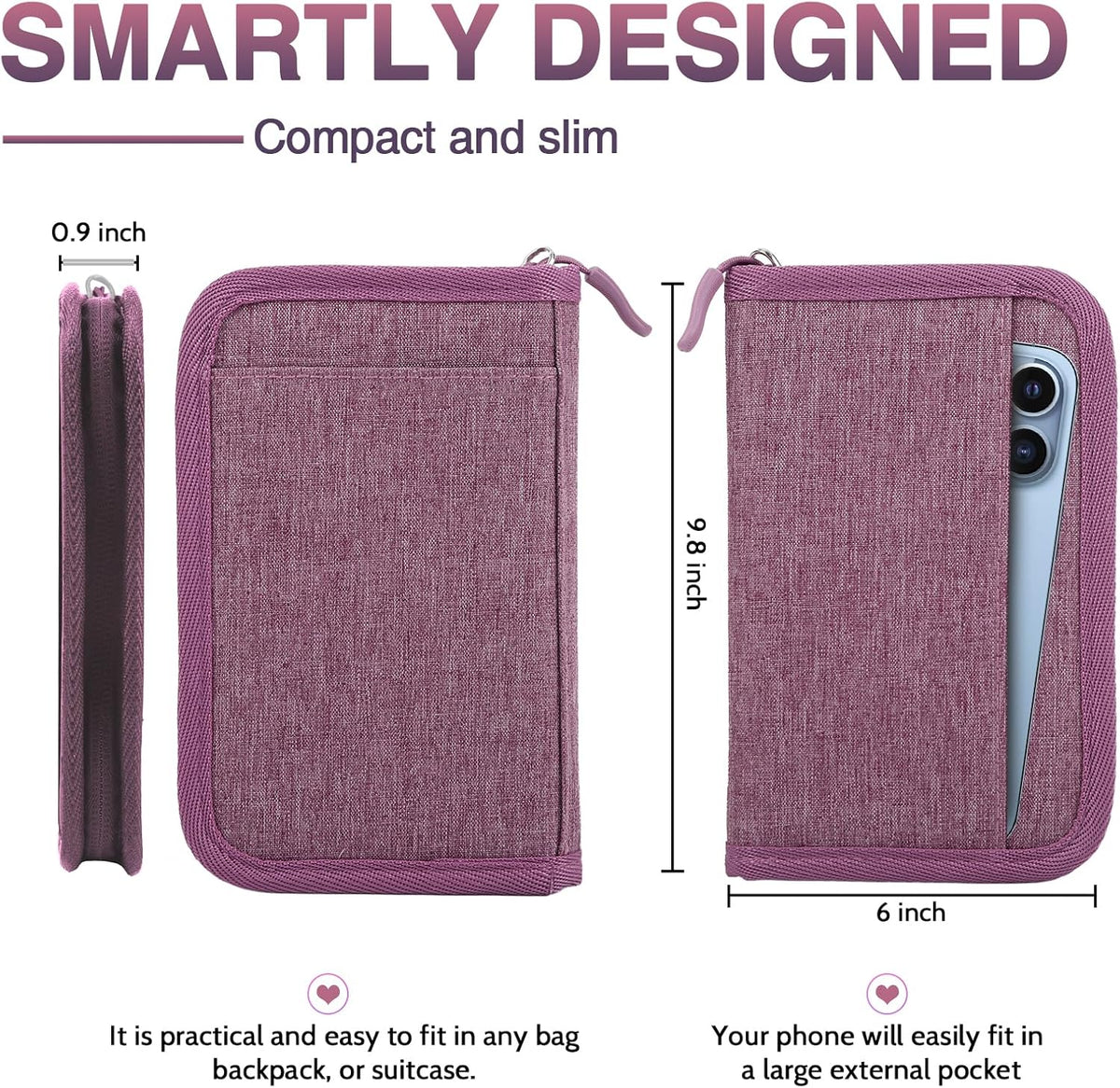 Passport Holder Family, Women Rfid Blocking Passport Wallet, Travel Document Organizer for Premium Wallets, Waterproof Passport Holders Bag for Women & Men Traveling, Credit Cards Case