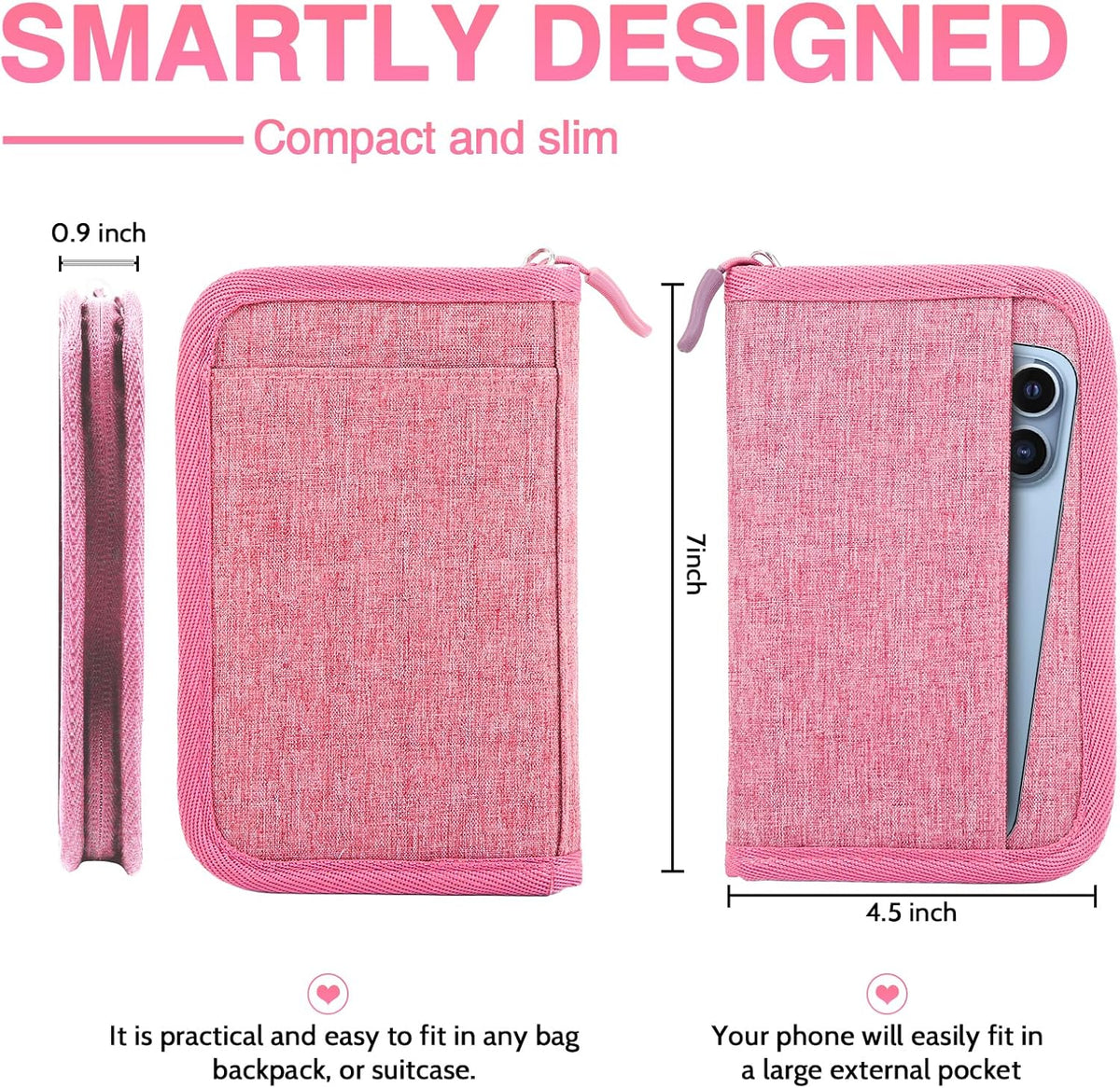 Passport Holder Family, Women Rfid Blocking Passport Wallet, Travel Document Organizer for Premium Wallets, Waterproof Passport Holders Bag for Women & Men Traveling, Credit Cards Case