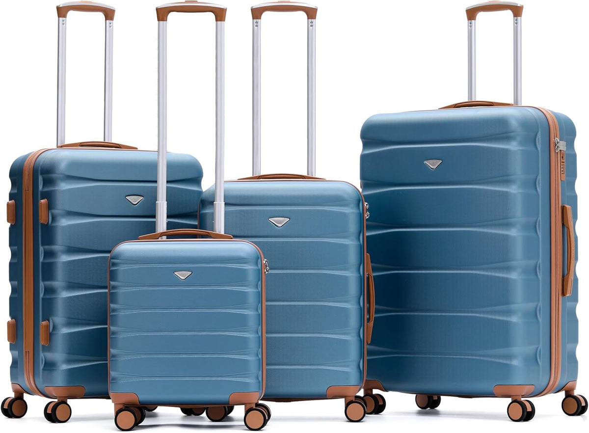 Carry On Suitcase 18x14x8" Hardside Built In TSA Lock & USB Port Lightweight Luggage Silent Double Spinner Wheels Maximum Underseat Carry-On Bag For American & United Approved Airlines