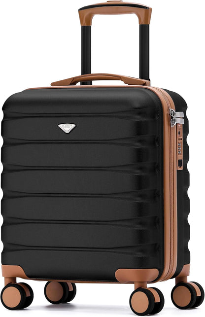 Carry On Suitcase 18x14x8" Hardside Built In TSA Lock & USB Port Lightweight Luggage Silent Double Spinner Wheels Maximum Underseat Carry-On Bag For American & United Approved Airlines