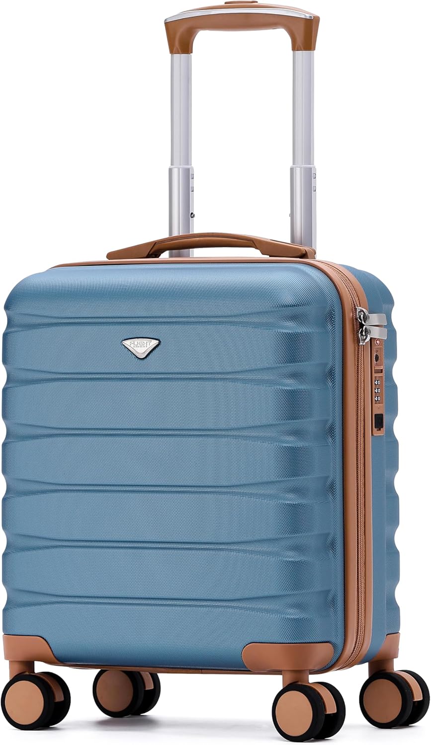 Carry On Suitcase 18x14x8" Hardside Built In TSA Lock & USB Port Lightweight Luggage Silent Double Spinner Wheels Maximum Underseat Carry-On Bag For American & United Approved Airlines