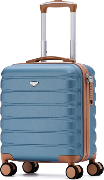 Carry On Suitcase 18x14x8" Hardside Built In TSA Lock & USB Port Lightweight Luggage Silent Double Spinner Wheels Maximum Underseat Carry-On Bag For American & United Approved Airlines