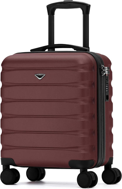 Carry On Suitcase 18x14x8" Hardside Built In TSA Lock & USB Port Lightweight Luggage Silent Double Spinner Wheels Maximum Underseat Carry-On Bag For American & United Approved Airlines