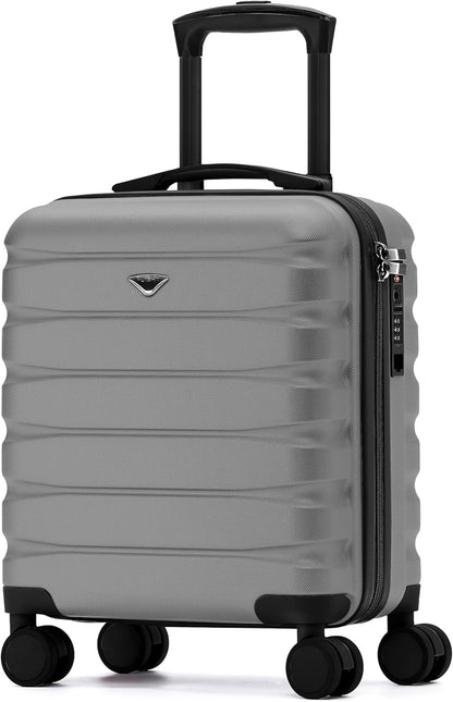 Carry On Suitcase 18x14x8" Hardside Built In TSA Lock & USB Port Lightweight Luggage Silent Double Spinner Wheels Maximum Underseat Carry-On Bag For American & United Approved Airlines