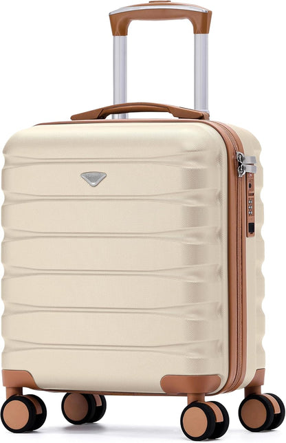 Carry On Suitcase 18x14x8" Hardside Built In TSA Lock & USB Port Lightweight Luggage Silent Double Spinner Wheels Maximum Underseat Carry-On Bag For American & United Approved Airlines