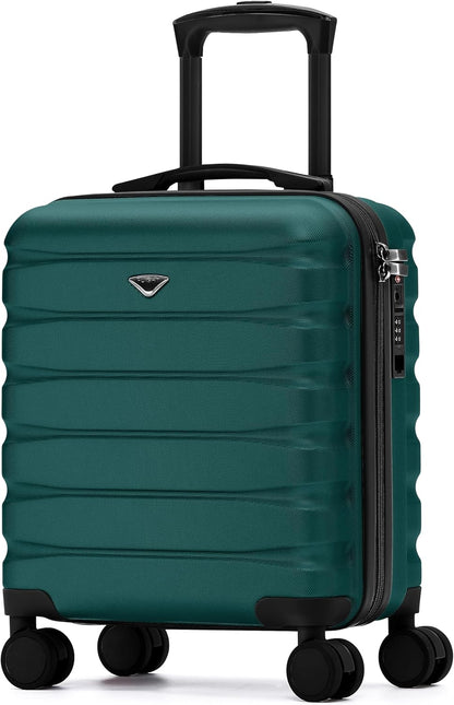 Carry On Suitcase 18x14x8" Hardside Built In TSA Lock & USB Port Lightweight Luggage Silent Double Spinner Wheels Maximum Underseat Carry-On Bag For American & United Approved Airlines