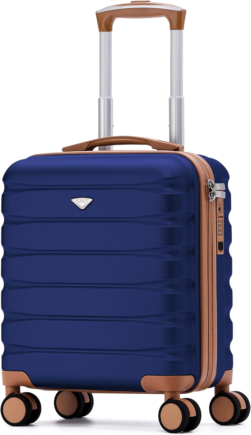 Carry On Suitcase 18x14x8" Hardside Built In TSA Lock & USB Port Lightweight Luggage Silent Double Spinner Wheels Maximum Underseat Carry-On Bag For American & United Approved Airlines
