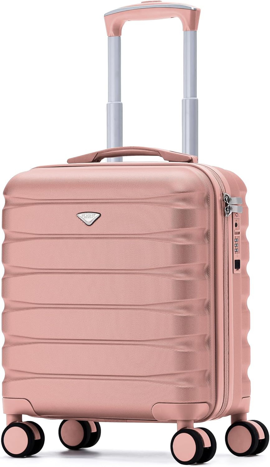 Carry On Suitcase 18x14x8" Hardside Built In TSA Lock & USB Port Lightweight Luggage Silent Double Spinner Wheels Maximum Underseat Carry-On Bag For American & United Approved Airlines