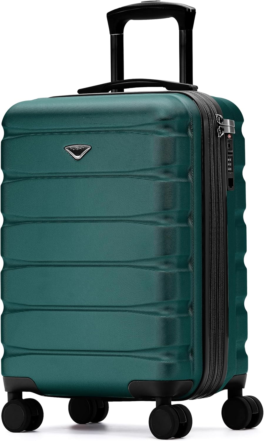 Carry On Suitcase 18x14x8" Hardside Built In TSA Lock & USB Port Lightweight Luggage Silent Double Spinner Wheels Maximum Underseat Carry-On Bag For American & United Approved Airlines