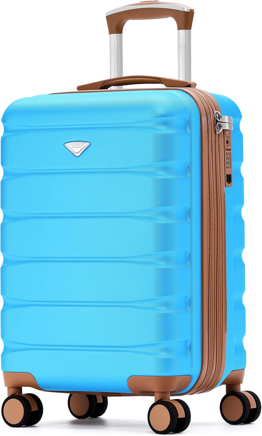 Carry On Suitcase 18x14x8" Hardside Built In TSA Lock & USB Port Lightweight Luggage Silent Double Spinner Wheels Maximum Underseat Carry-On Bag For American & United Approved Airlines