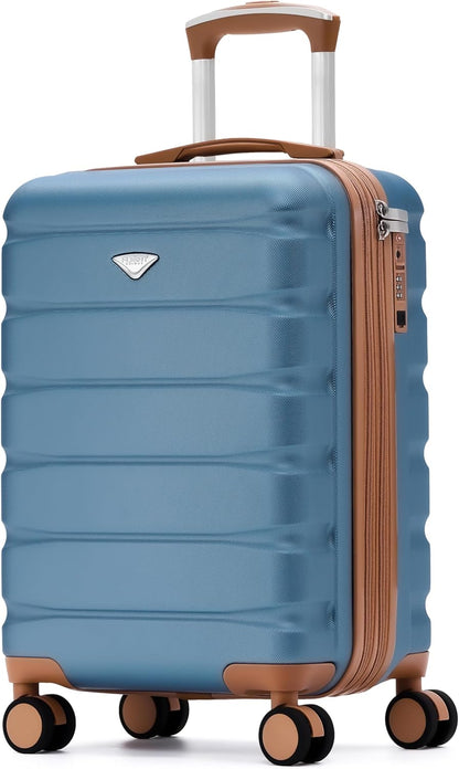 Carry On Suitcase 18x14x8" Hardside Built In TSA Lock & USB Port Lightweight Luggage Silent Double Spinner Wheels Maximum Underseat Carry-On Bag For American & United Approved Airlines