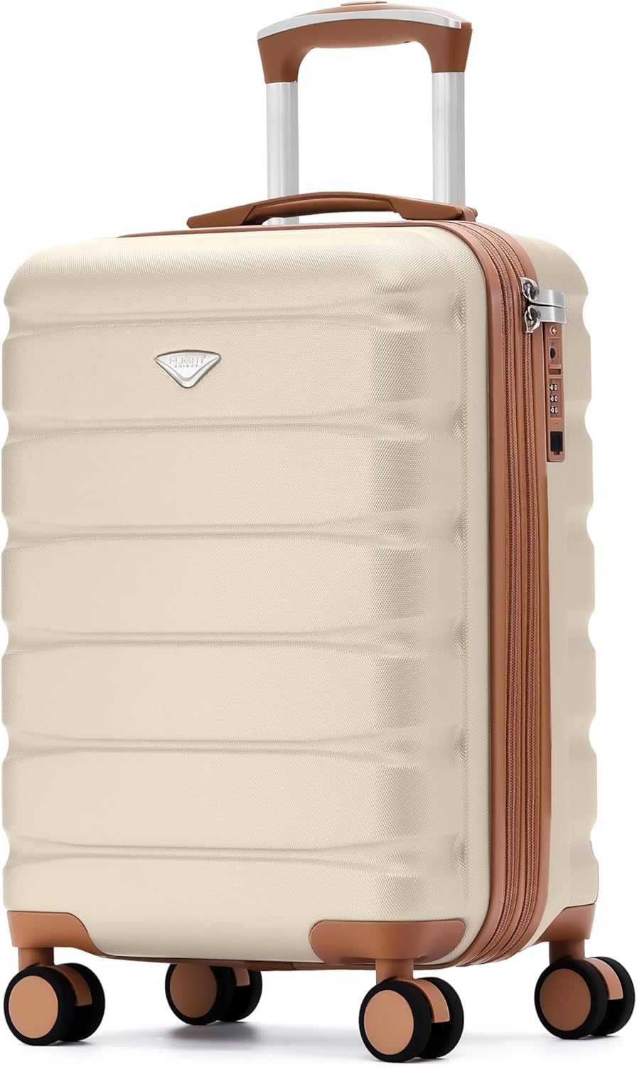 Carry On Suitcase 18x14x8" Hardside Built In TSA Lock & USB Port Lightweight Luggage Silent Double Spinner Wheels Maximum Underseat Carry-On Bag For American & United Approved Airlines