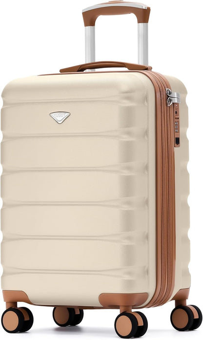 Carry On Suitcase 18x14x8" Hardside Built In TSA Lock & USB Port Lightweight Luggage Silent Double Spinner Wheels Maximum Underseat Carry-On Bag For American & United Approved Airlines