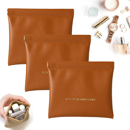 TSA Approved Toiletry Bag, 2 Pack Clear Makeup Bags with Handles, PVC Cosmetic Bags for Women and Men, Carry on Airport Airline Compliant Bag，3 Mini Accessories Organizer brown