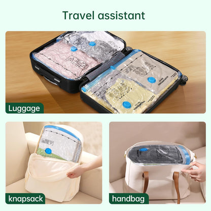 14 Combo Pack Travel Vacuum Bags with Pump - Space Saver & Travel Essentials, Vacuum Seal Bags for Clothing and Luggage