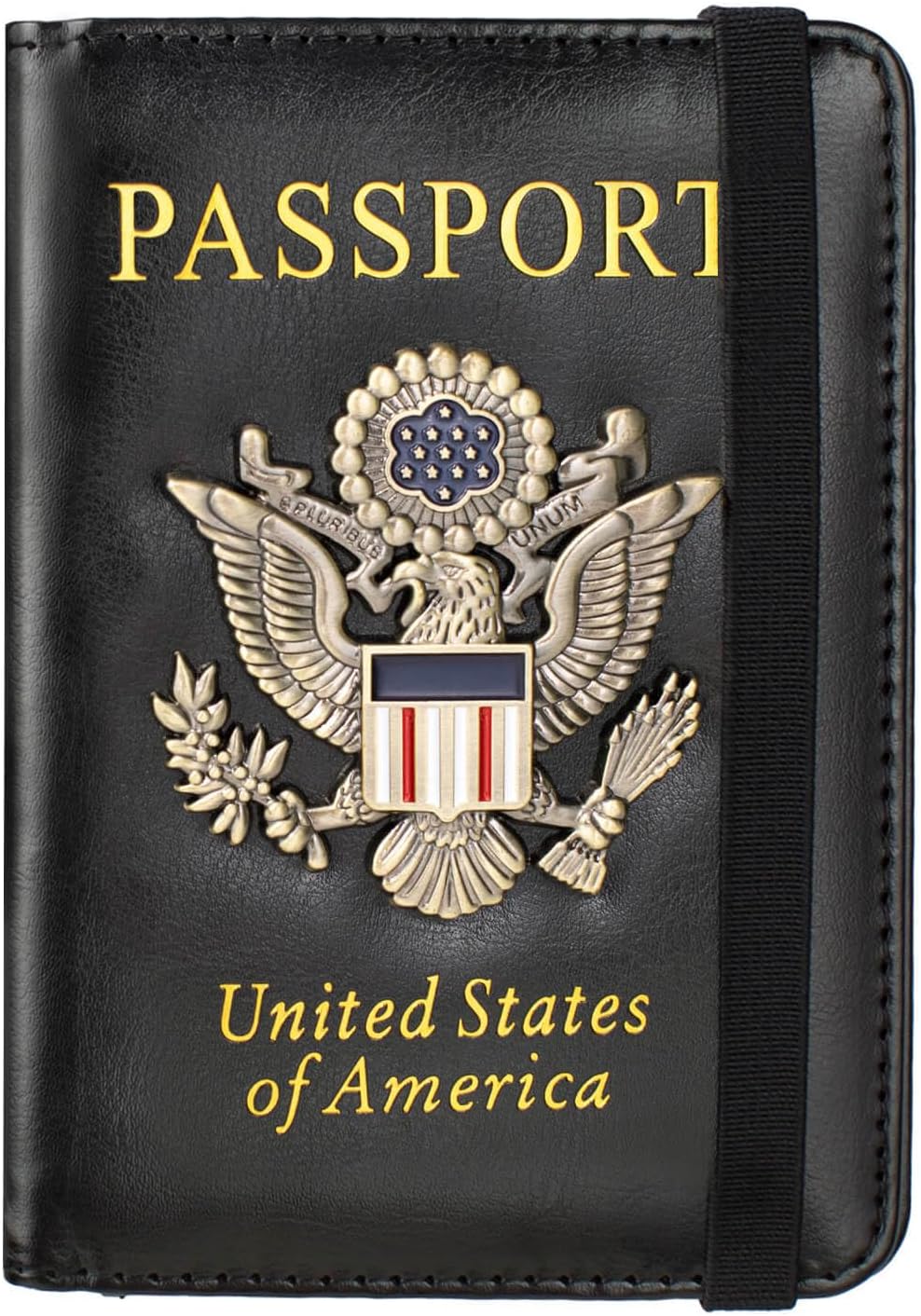 Passport Holder and Card Slot Combo RFID Blocking Leather Travel Passport Wallet for Men and Women US Passport Cover, Blue