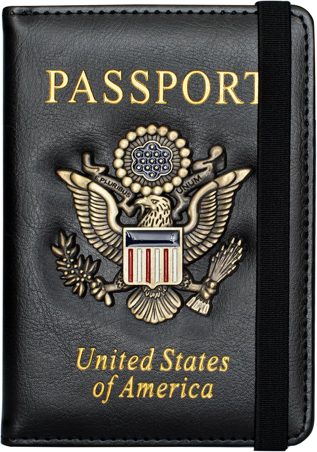 Passport Holder and Card Slot Combo RFID Blocking Leather Travel Passport Wallet for Men and Women US Passport Cover, Blue