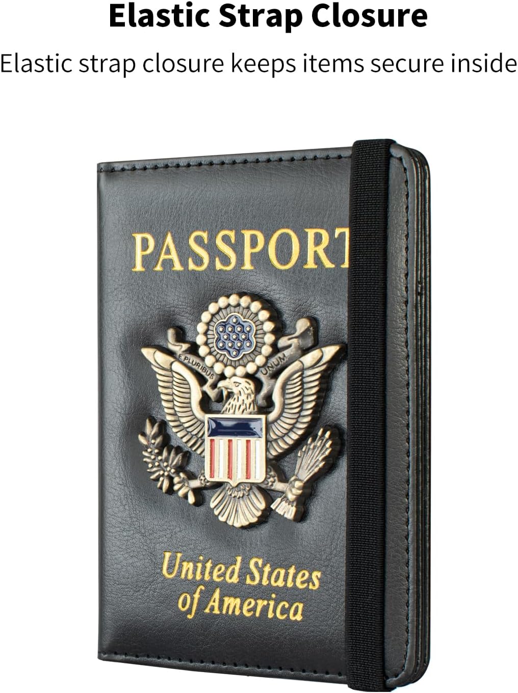 Passport Holder and Card Slot Combo RFID Blocking Leather Travel Passport Wallet for Men and Women US Passport Cover, Blue