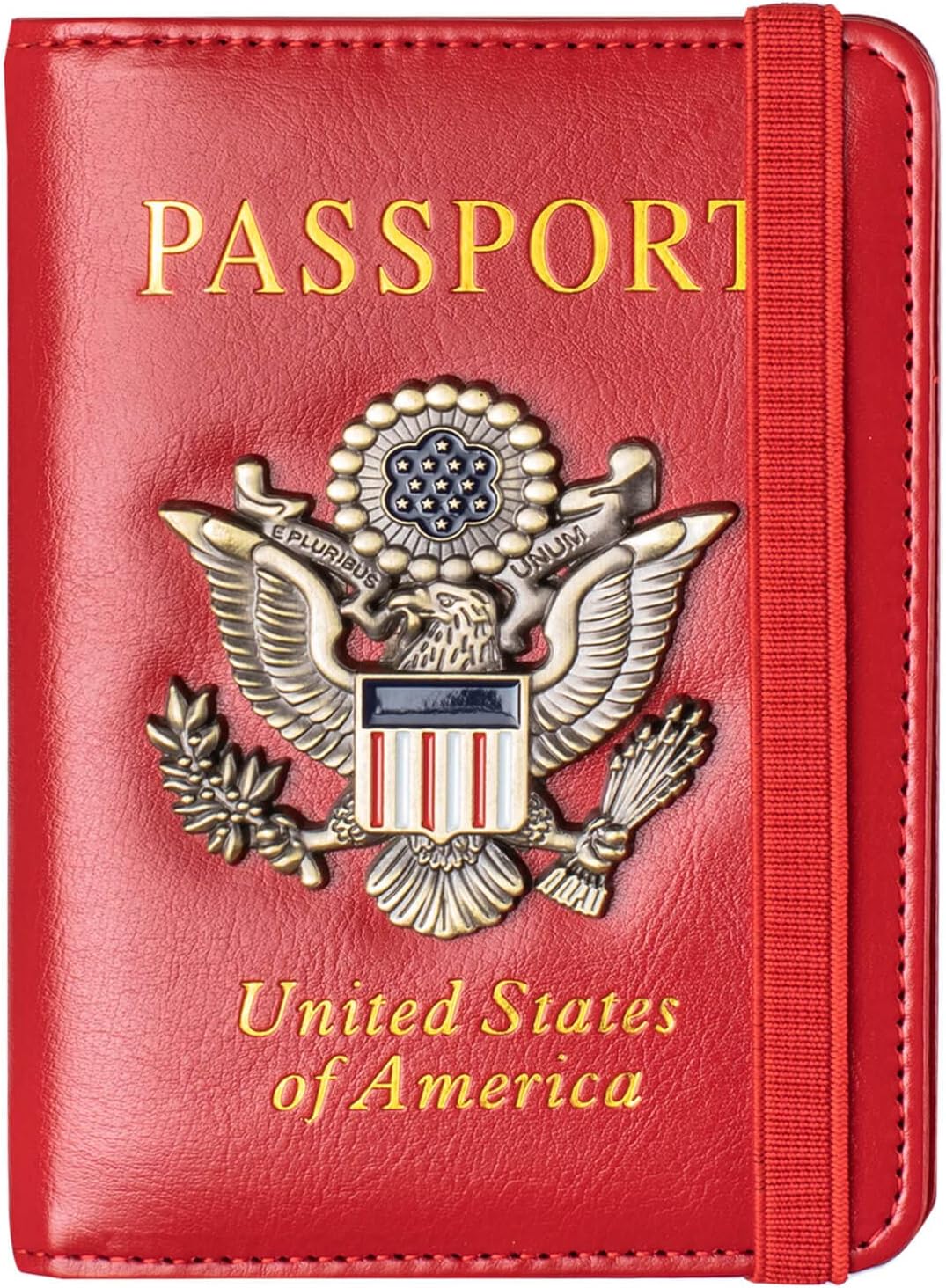 Passport Holder and Card Slot Combo RFID Blocking Leather Travel Passport Wallet for Men and Women US Passport Cover, Blue