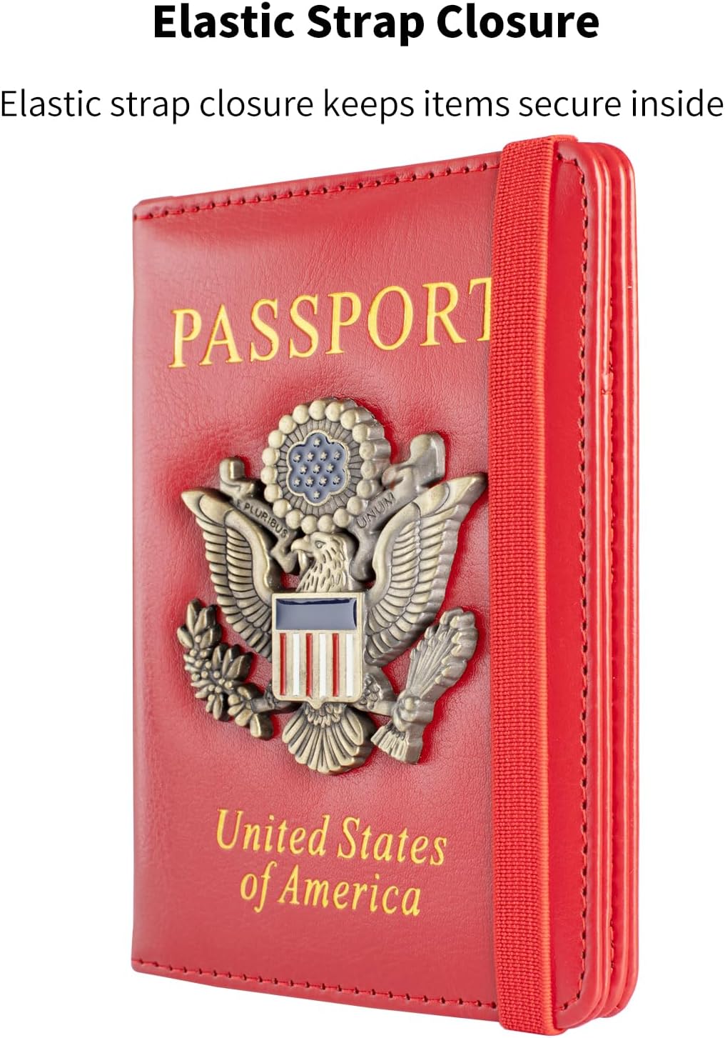 Passport Holder and Card Slot Combo RFID Blocking Leather Travel Passport Wallet for Men and Women US Passport Cover, Blue