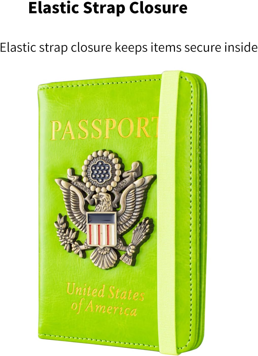 Passport Holder and Card Slot Combo RFID Blocking Leather Travel Passport Wallet for Men and Women US Passport Cover, Blue