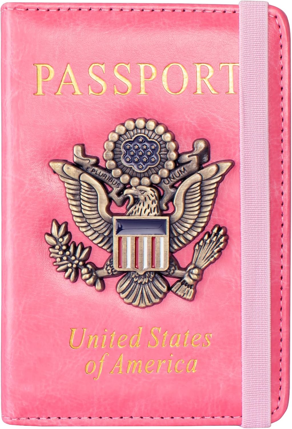 Passport Holder and Card Slot Combo RFID Blocking Leather Travel Passport Wallet for Men and Women US Passport Cover, Blue