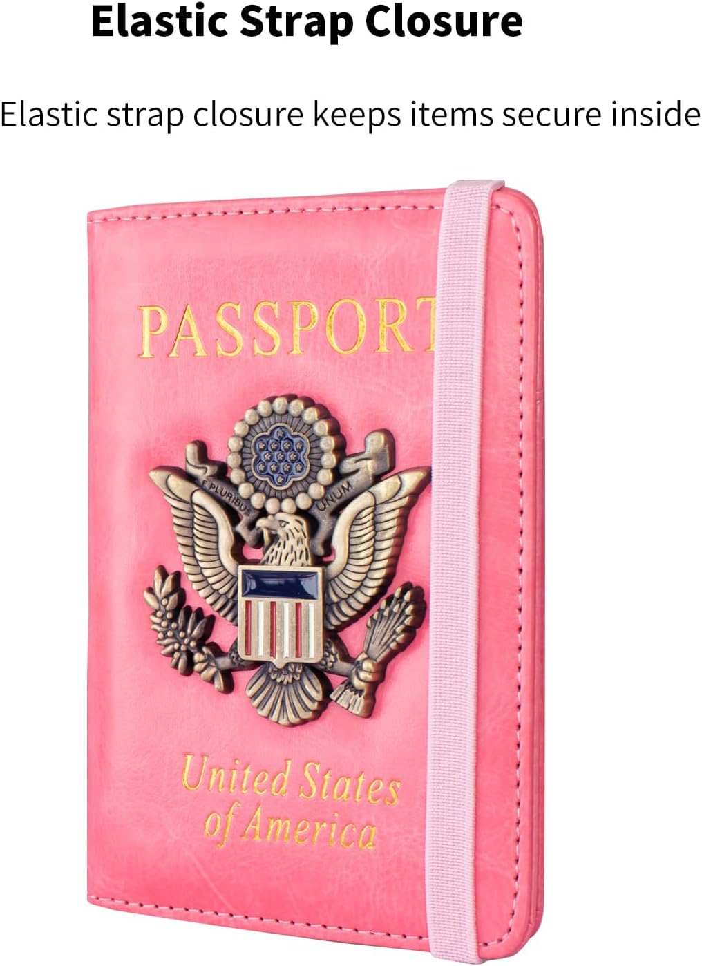 Passport Holder and Card Slot Combo RFID Blocking Leather Travel Passport Wallet for Men and Women US Passport Cover, Blue