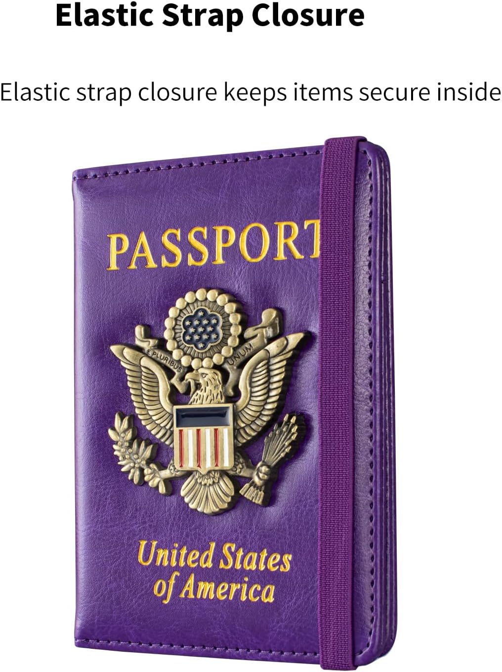 Passport Holder and Card Slot Combo RFID Blocking Leather Travel Passport Wallet for Men and Women US Passport Cover, Blue
