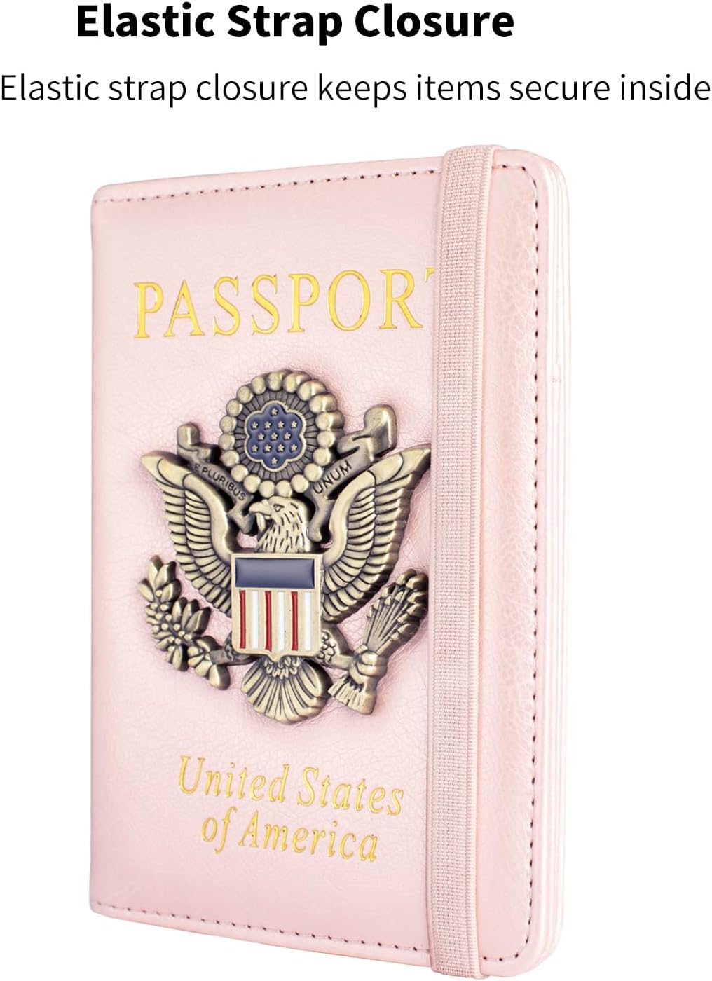 Passport Holder and Card Slot Combo RFID Blocking Leather Travel Passport Wallet for Men and Women US Passport Cover, Blue