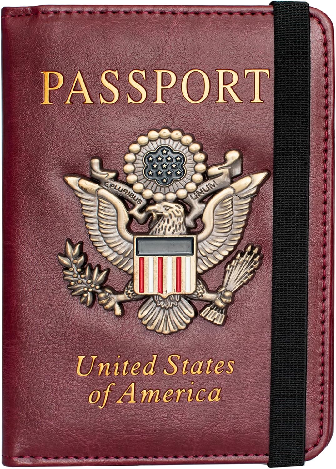 Passport Holder and Card Slot Combo RFID Blocking Leather Travel Passport Wallet for Men and Women US Passport Cover, Blue
