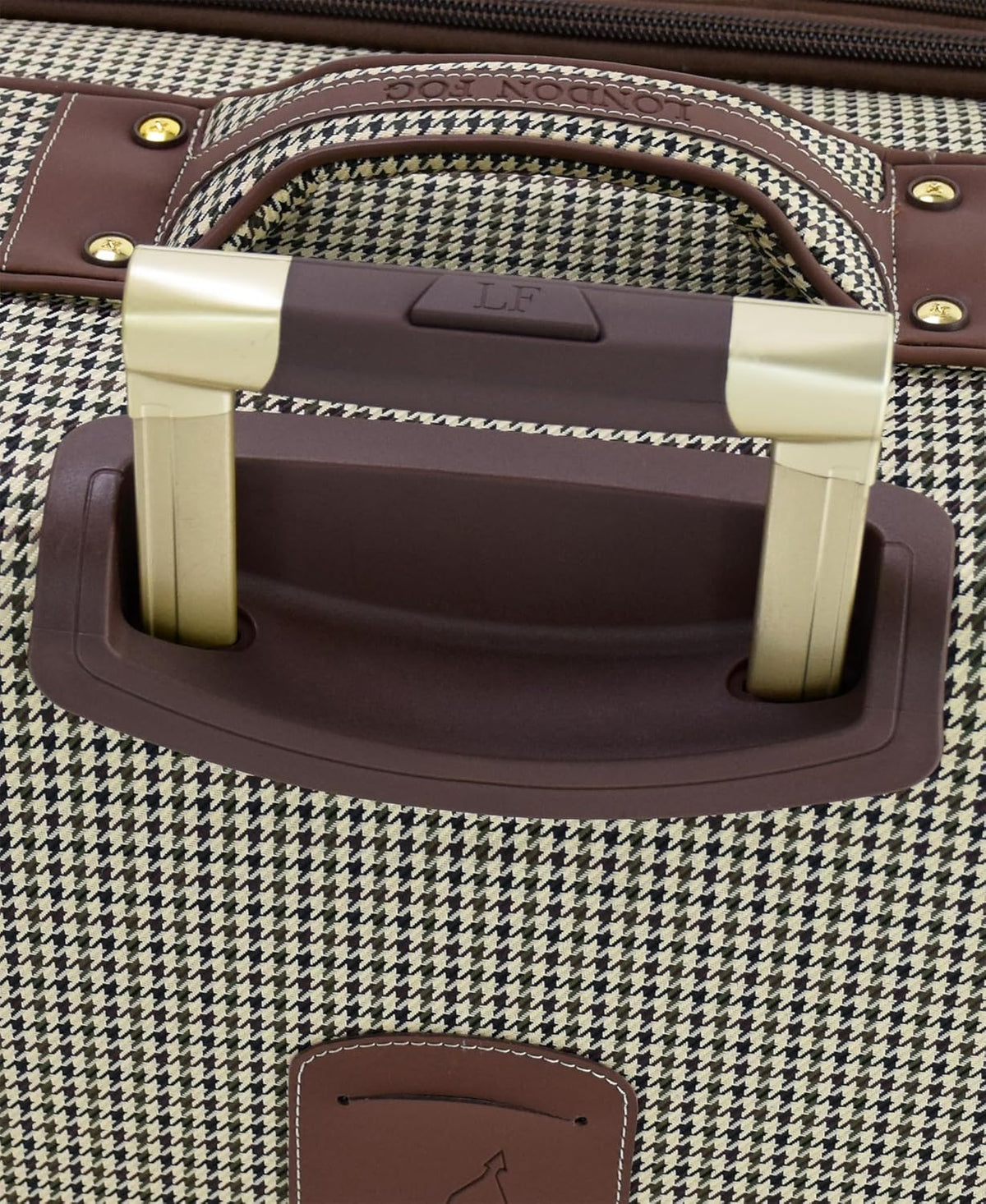 Cambridge 20" Expandable Spinner Carry-On Softside Suitcase with Padded Laptop Compartment, Olive Houndstooth