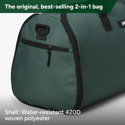Halfday Convertible 2-in-1 Garment Duffel Weekender Bag 40L: Wrinkle-Free Travel (Hanging Suit Compartment, Shoe Pockets, Trolley Sleeve), Durable & Water-Resistant Carry-on, Shadow