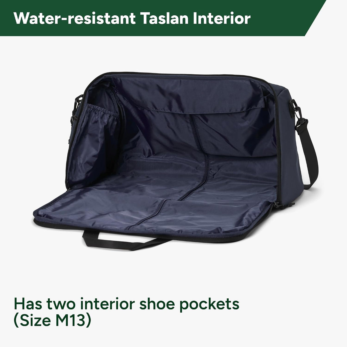 Halfday Convertible 2-in-1 Garment Duffel Weekender Bag 40L: Wrinkle-Free Travel (Hanging Suit Compartment, Shoe Pockets, Trolley Sleeve), Durable & Water-Resistant Carry-on, Shadow