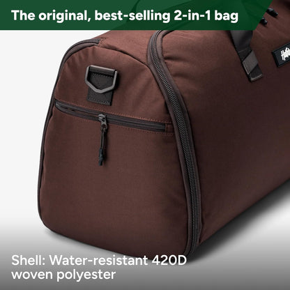 Halfday Convertible 2-in-1 Garment Duffel Weekender Bag 40L: Wrinkle-Free Travel (Hanging Suit Compartment, Shoe Pockets, Trolley Sleeve), Durable & Water-Resistant Carry-on, Shadow