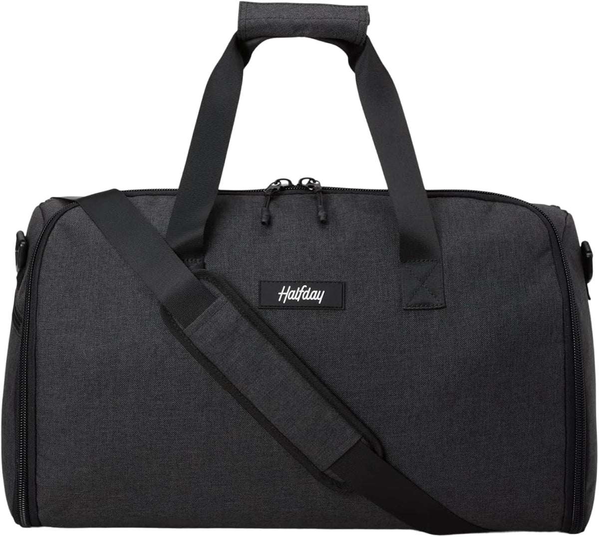 Halfday Convertible 2-in-1 Garment Duffel Weekender Bag 40L: Wrinkle-Free Travel (Hanging Suit Compartment, Shoe Pockets, Trolley Sleeve), Durable & Water-Resistant Carry-on, Shadow