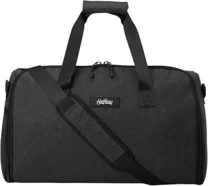 Halfday Convertible 2-in-1 Garment Duffel Weekender Bag 40L: Wrinkle-Free Travel (Hanging Suit Compartment, Shoe Pockets, Trolley Sleeve), Durable & Water-Resistant Carry-on, Shadow