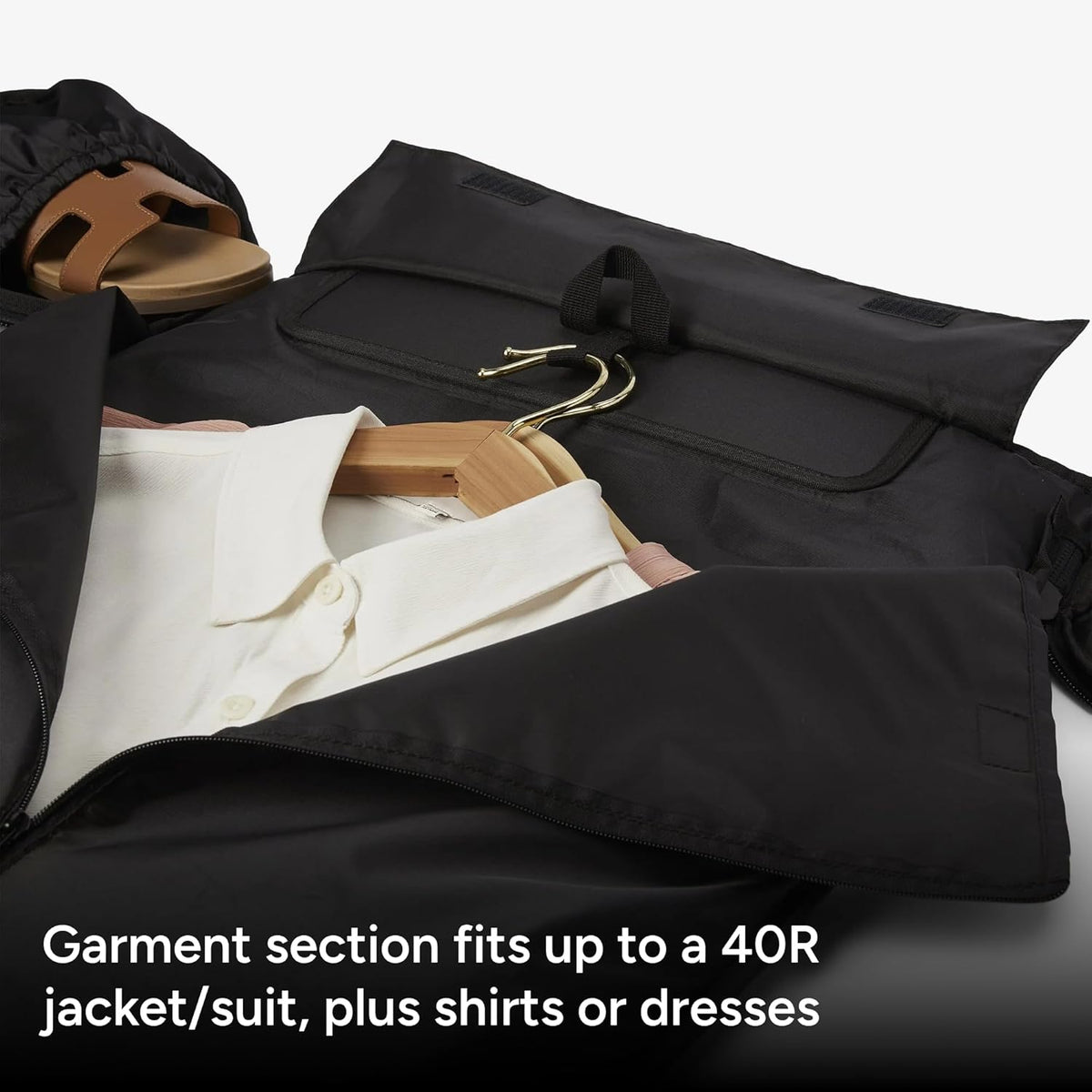 Halfday Convertible 2-in-1 Garment Duffel Weekender Bag 40L: Wrinkle-Free Travel (Hanging Suit Compartment, Shoe Pockets, Trolley Sleeve), Durable & Water-Resistant Carry-on, Shadow